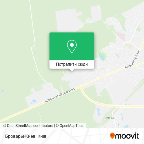 Карта Бровары-Киев