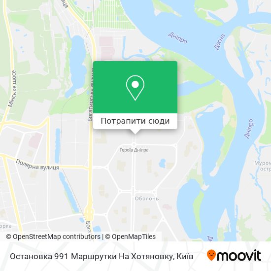Карта Остановка 991 Маршрутки На Хотяновку