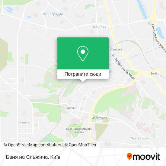 Карта Баня на Ольжича