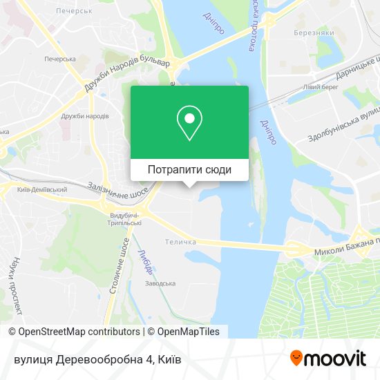 Карта вулиця Деревообробна 4