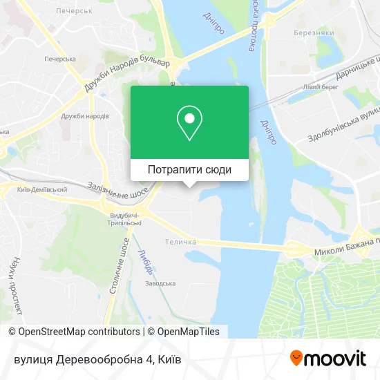 Карта вулиця Деревообробна 4