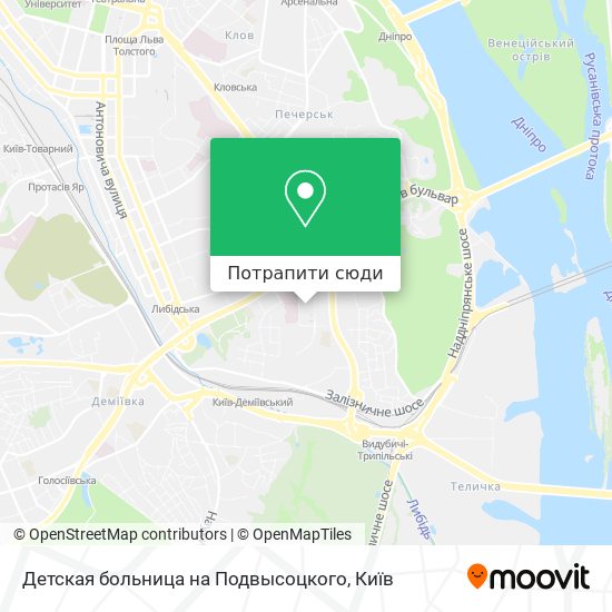 Карта Детская больница на Подвысоцкого