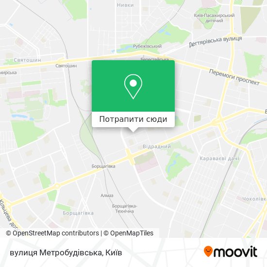 Карта вулиця Метробудівська