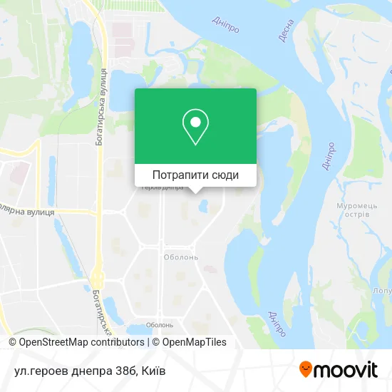 Карта ул.героев днепра 38б