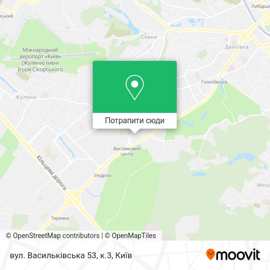 Карта вул. Васильківська 53, к.3