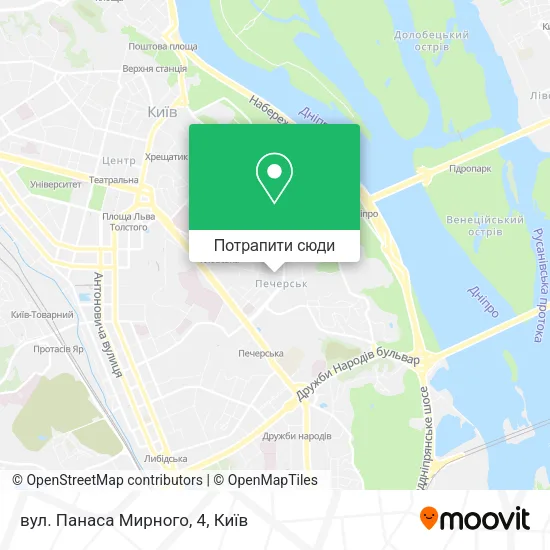 Карта вул. Панаса Мирного, 4