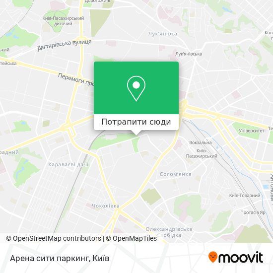 Карта Арена сити  паркинг