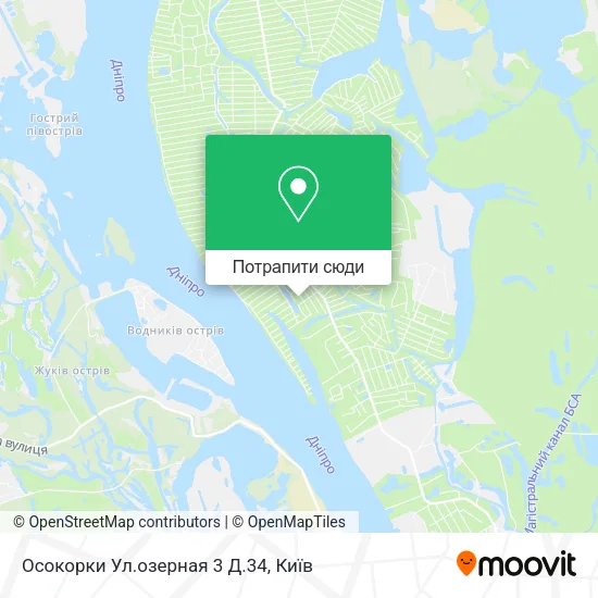 Карта Осокорки Ул.озерная 3 Д.34