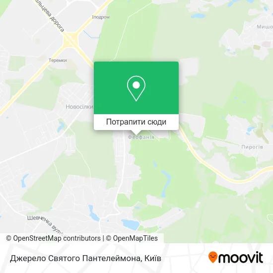Карта Джерело Святого Пантелеймона
