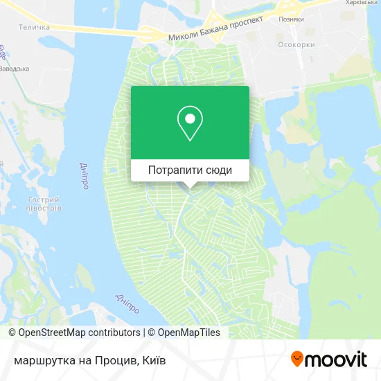 Карта маршрутка на Процив