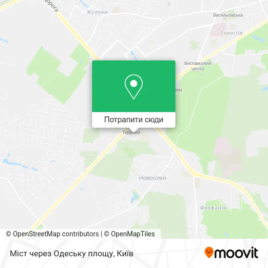 Карта Мiст через Одеську площу