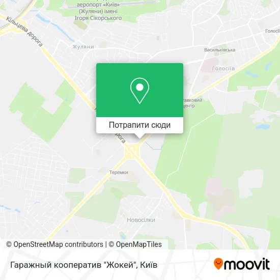 Карта Гаражный кооператив "Жокей"
