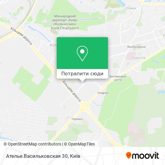 Карта Ателье.Васильковская 30