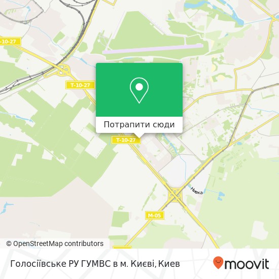 Карта Голосіївське РУ ГУМВС в м. Києві