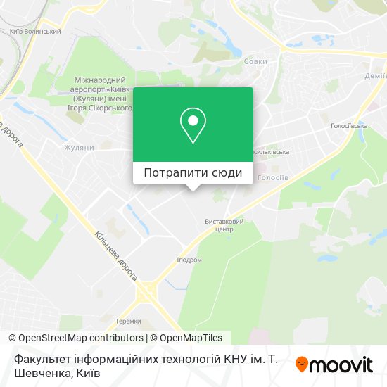 Карта Факультет інформаційних технологій КНУ ім. Т. Шевченка