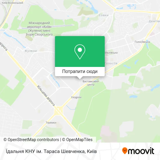 Карта Їдальня КНУ ім. Тараса Шевченка
