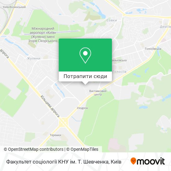 Карта Факультет соціології КНУ ім. Т. Шевченка