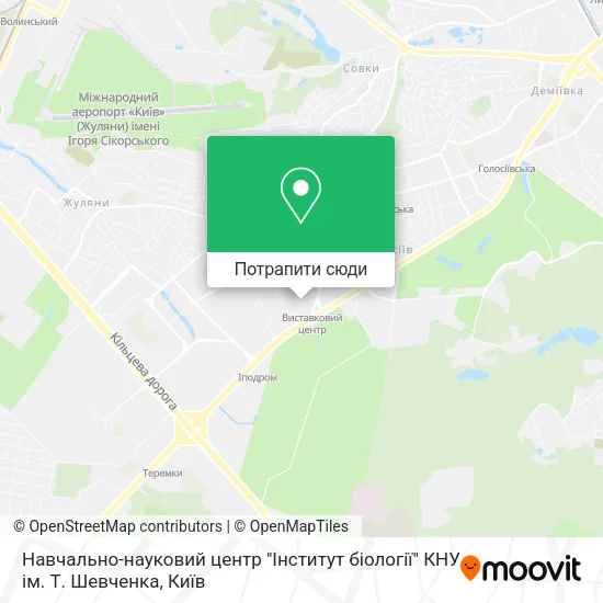 Карта Навчально-науковий центр "Інститут біології" КНУ ім. Т. Шевченка