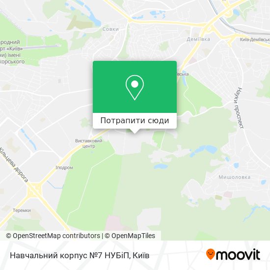 Карта Навчальний корпус №7 НУБіП