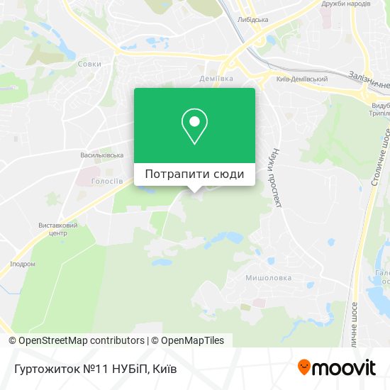Карта Гуртожиток №11 НУБіП