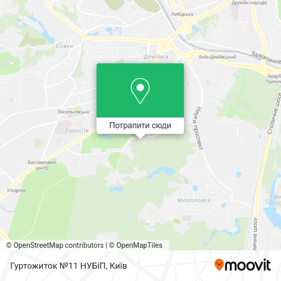 Карта Гуртожиток №11 НУБіП