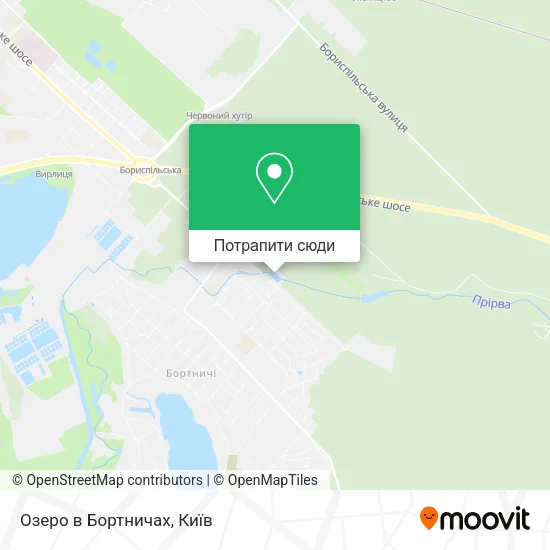 Карта Озеро в Бортничах