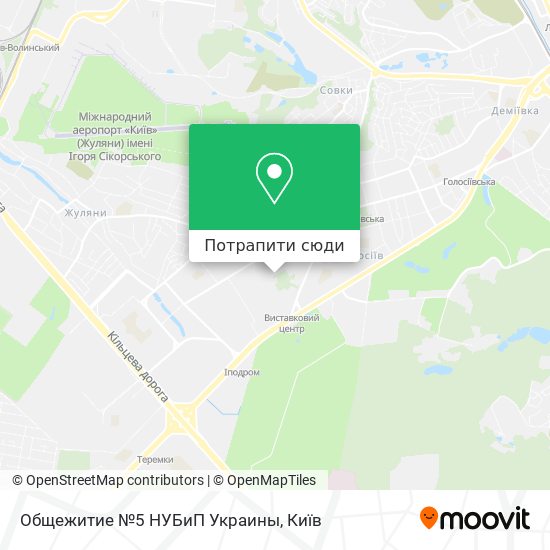 Карта Общежитие №5 НУБиП Украины