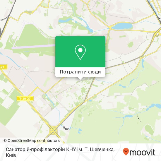 Карта Санаторій-профілакторій КНУ ім. Т. Шевченка