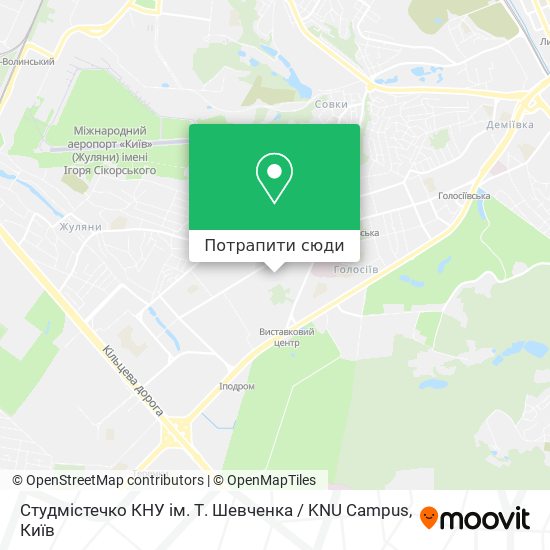 Карта Cтудмістечко КНУ ім. Т. Шевченка / KNU Campus