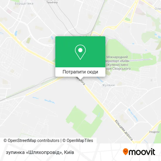 Карта зупинка «Шляхопровід»