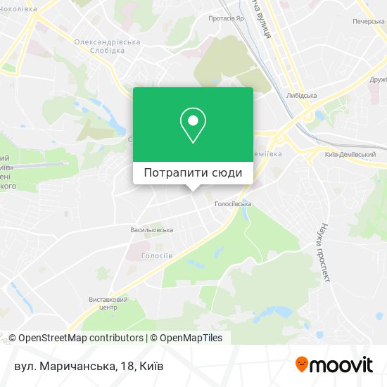 Карта вул. Маричанська, 18