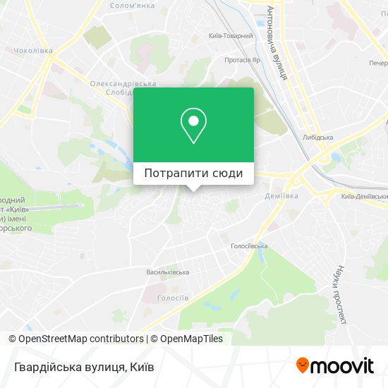 Карта Гвардійська вулиця