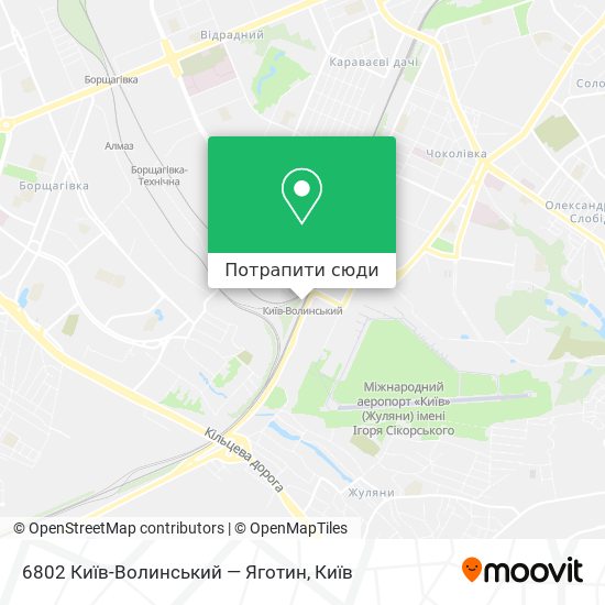 Карта 6802 Київ-Волинський — Яготин