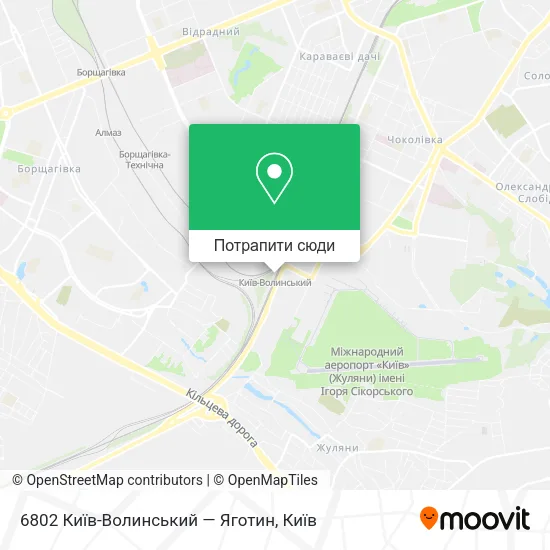 Карта 6802 Київ-Волинський — Яготин