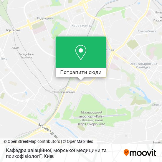 Карта Кафедра авіаційної, морської медицини та психофізіології