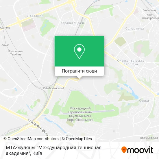Карта МТА-жуляны "Международная теннисная академия"