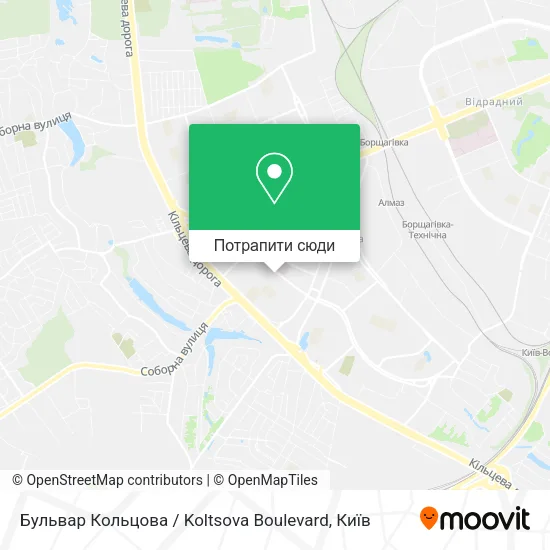 Карта Бульвар Кольцова / Koltsova Boulevard