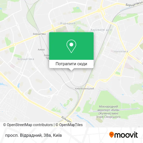 Карта просп. Відрадний, 38а