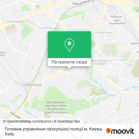 Карта Головне управління патрульної поліції м. Києва