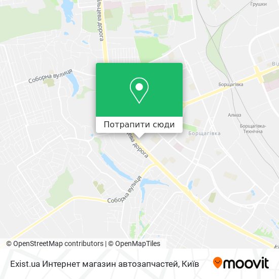 Карта Exist.ua Интернет магазин автозапчастей