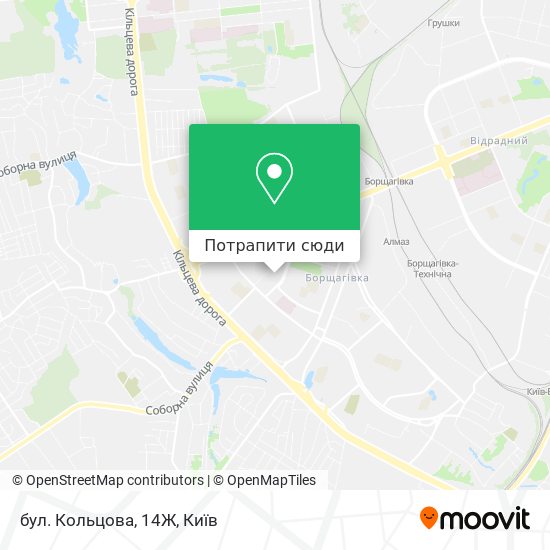Карта бул. Кольцова, 14Ж