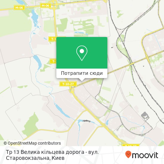 Карта Тр 13 Велика кільцева дорога - вул. Старовокзальна
