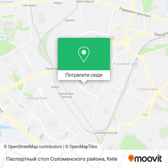 Карта Паспортный стол Соломенского района