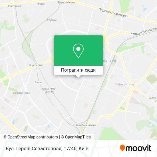 Карта Вул. Героїв Севастополя, 17/46