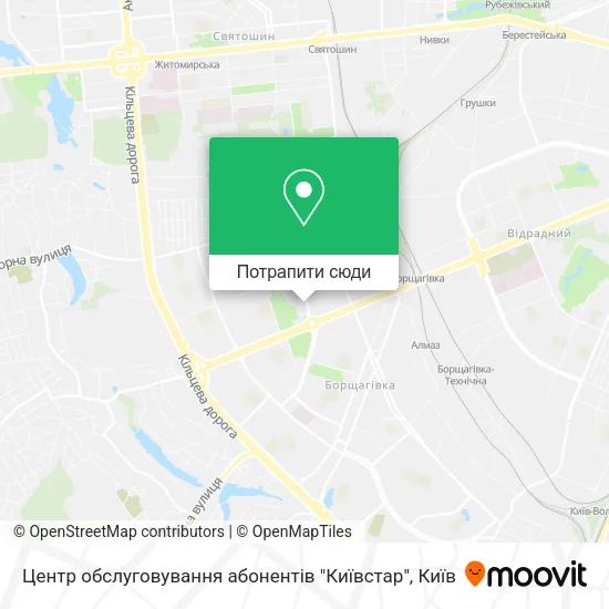 Карта Центр обслуговування абонентів "Київстар"