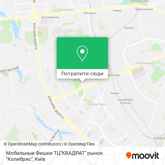 Карта Мобильные Фишки ТЦ"КВАДРАТ" рынок "Колибрис"