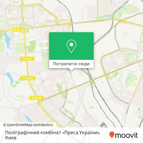 Карта Поліграфічний комбінат «Преса України»