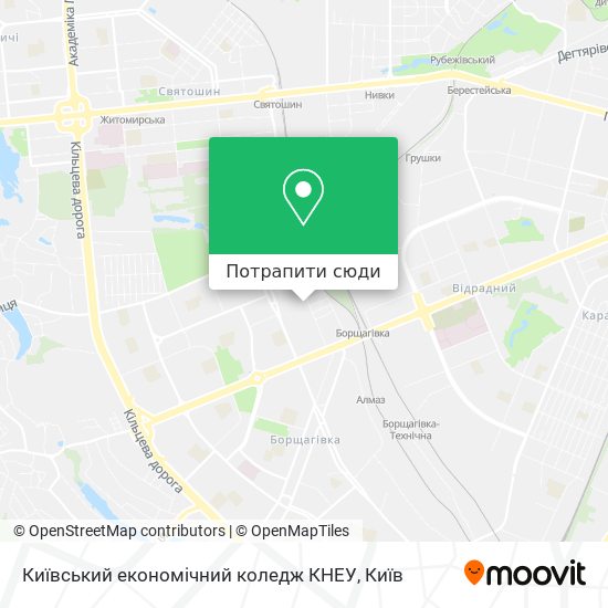 Карта Київський економічний коледж КНЕУ