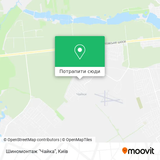 Карта Шиномонтаж "Чайка"