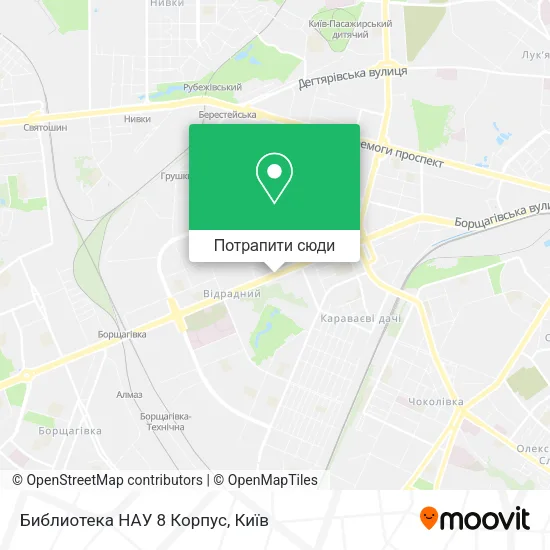 Карта Библиотека НАУ 8 Корпус